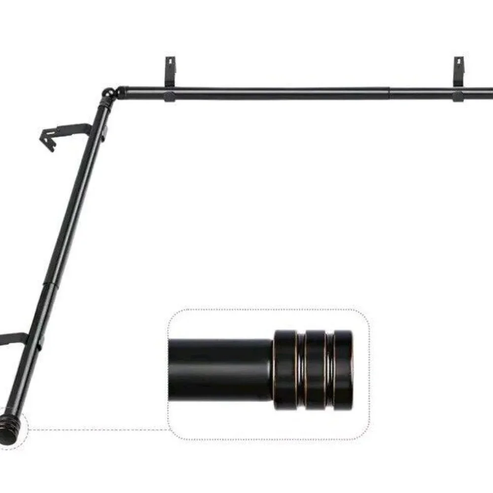 1 Inch Splicing Corner Window Curtain Rods Set, 32-86 Inch Heavy 32-86